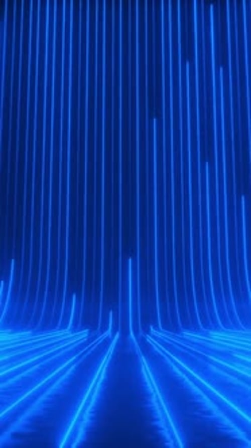 Futuristic Neon Blue Vertical Lines Abstract Background