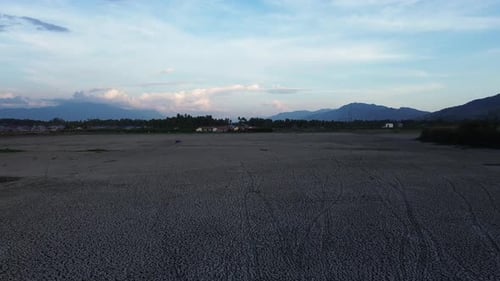 aerial view of dry soil texture
