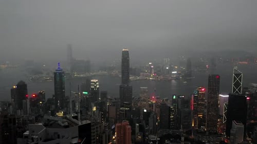 4k video footage of a beautiful coastal city at sunset