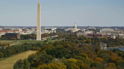 Cinematic And Beautiful View Of Washington DC Cityscape, USA