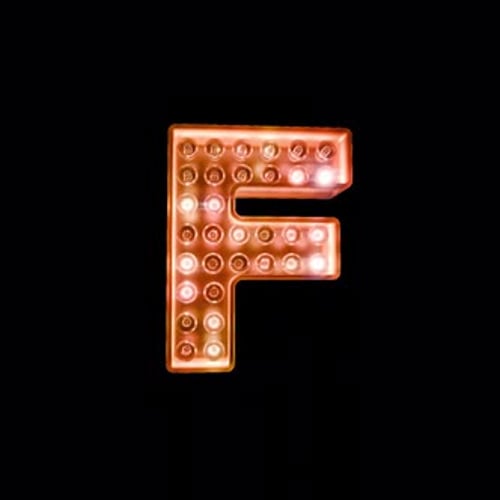 Letter F Light Alphabet