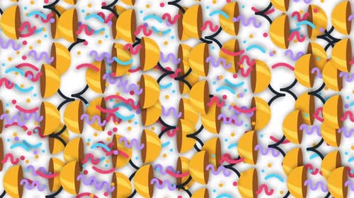 Confetti Ball Emoji Rotation Background Loop