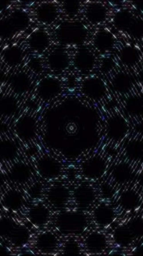 Abstract Glowing Geometric Hexagon Lines Loop Background