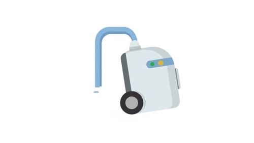 Flat Design Animated Vacuum Cleaner Icon