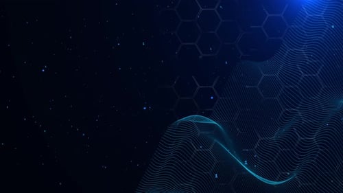 Futuristic HUD Technology Digital Data Network Blockchain Connection Digital Cyberspace Abstract