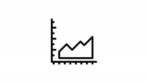 animación de iconos de líneas de gráfico de áreas