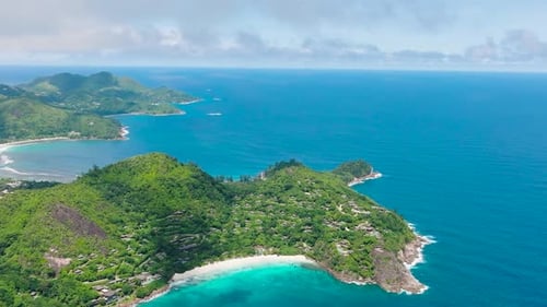 Idyllic Tropical Beach with White Sand and Clear Turquoise Waters Seychelles Mahe
