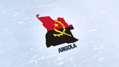 Angola Country Map Flag Digital Intro Animation