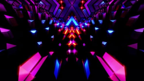 Superior Party Blue And Red Kaleidoscope Vj Loop Background