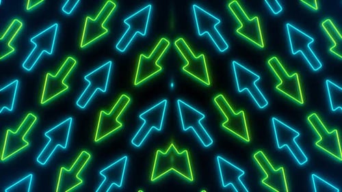 Neon arrows pulse with digital energy, guiding your next click.