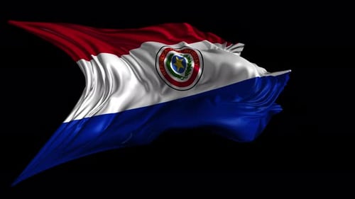 Realistic Waving Flag of Paraguay 3D Animation