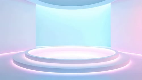 Modern 3D Studio Stage Background with Glowing Podium