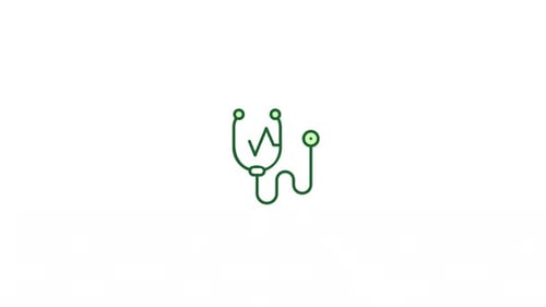 Animated Stethoscope Heartbeat Line Icon