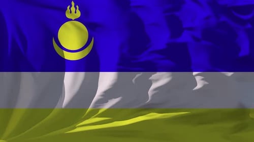 Realistic Waving Flag of Mongolia Animation