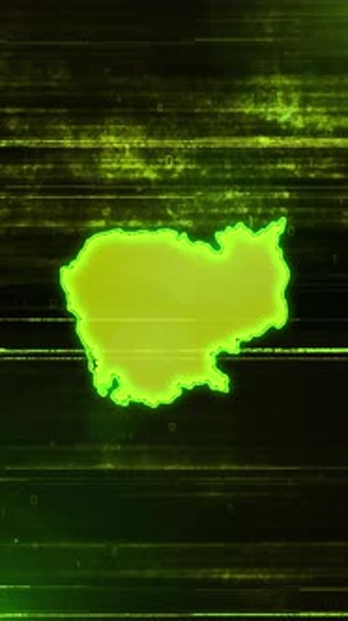 Cambodia Digital Futuristic Glitch Map