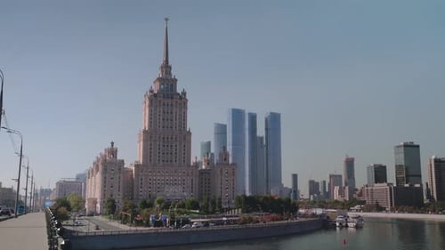 The Old Stalinist High Rise In The Center Of Moscow