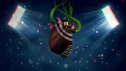 Award-Winning Animated Football Heart in Stadium Lights