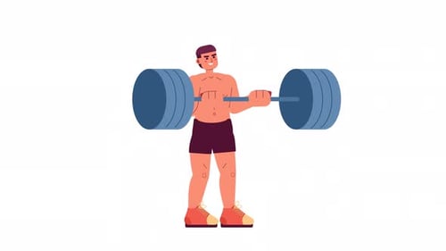 Animated Male Powerlifter