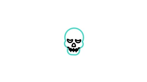 Minimalist Skull and Crossbones Line Art Reveal Animation