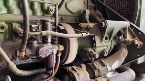 Industrial Engine Machinery Close-up