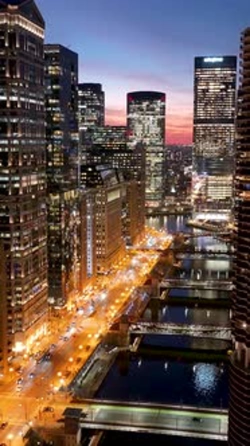 Chicago Skyline At Chicago In Illinois United States.