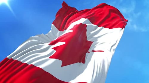 Niedriger Blickwinkel, Flagge Kanadas
