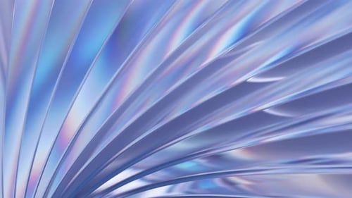 Abstract Iridescent Holographic Waves Background with Light Reflections