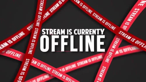 Streaming-Offline-Overlay mit Streifen und rotem gepunktetem Hintergrund