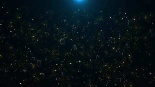 Futuristic HUD Screen Data Matrix Technology on Blue Abstract Digital Artificial Intelligence Motion