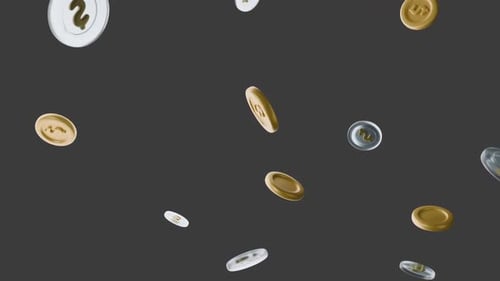 Raining Gold and Silver Coins 3D Animation