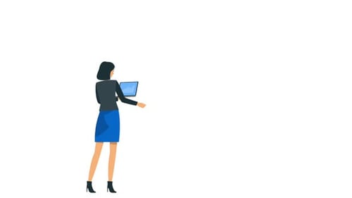 Flat Design Businesswoman Presenting Data Animation