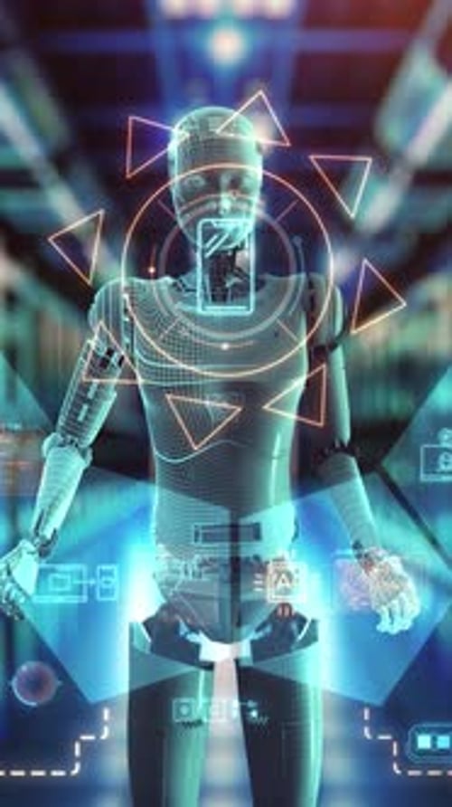 Artificial Intelligence Against the Background of a Server Room