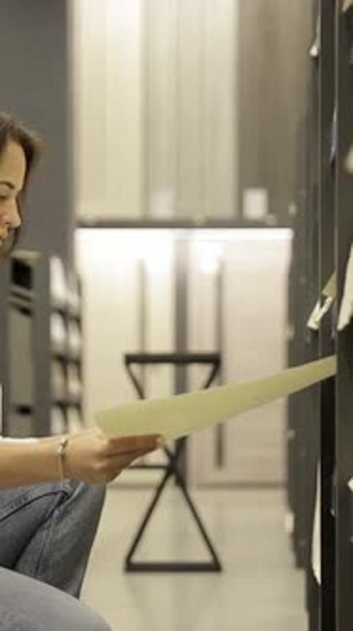 A Young Beautiful Woman Chooses Wallpaper for the Walls in a New Apartment Home Lifestyle Repair