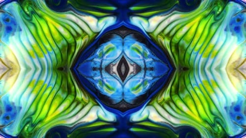 Abstract Fluid Ink Kaleidoscope Animation Background