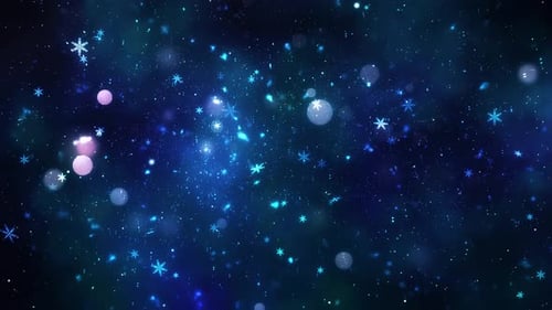 Winter Celebration Background with Falling Snowflakes and Bokeh