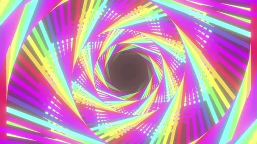 Colorful Geometric Spiral Tunnel Loop Background