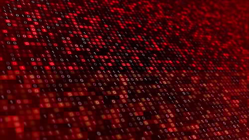 Big Data Digital Code Running Through Black and Blue Binary Code Data in a Futuristic Information