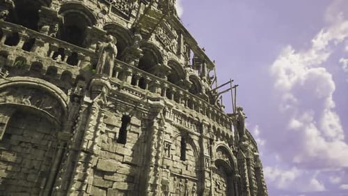 Artisan Team Meticulously Recording Restoration Work on Historic Arches