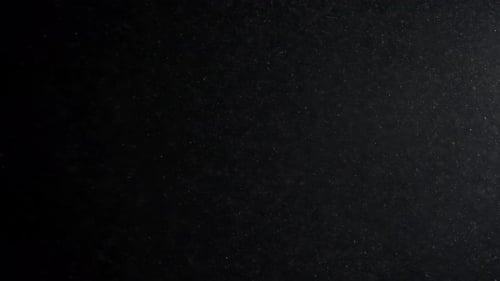 Floating Dust Particles are Shimmering on a Black Background in Beam of Light