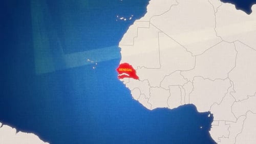 Global Map Highlight of Senegal for Business Presentations