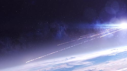 Meteor shower asteroids above atmosphere,