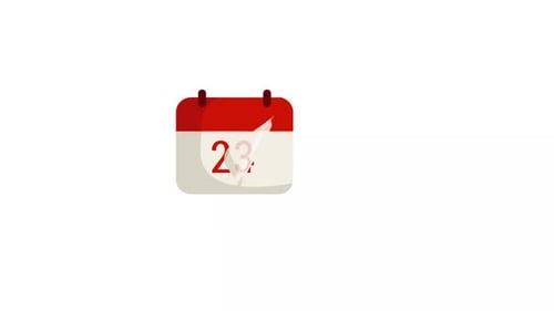 Flat Design Calendar Icon Date Change Animation