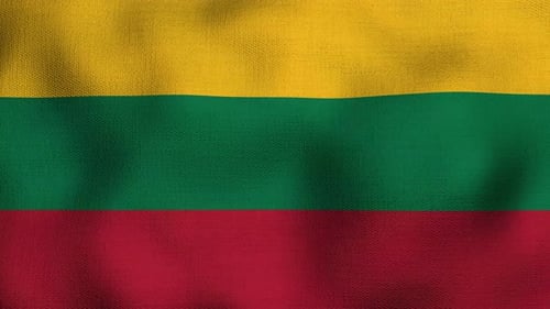 Waving Fabric Lithuanian Flag Seamless Loop Animation
