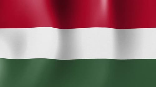 Realistic Hungary Flag Waving Seamless Loop