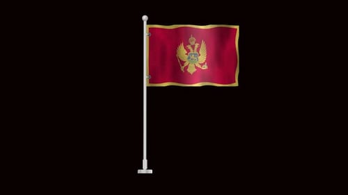 Flag Of Montenegro Waving
