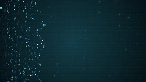 Cyber Security Data Stream with Digital Matrix and Lens Flare Loop