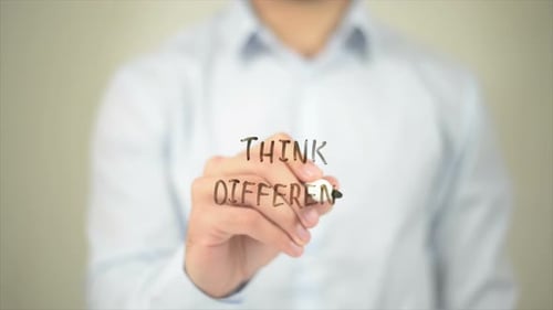 Think Different Written on Glass Surface