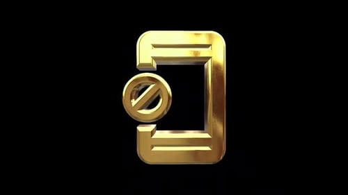 Rotating 3D Golden No Document Icon