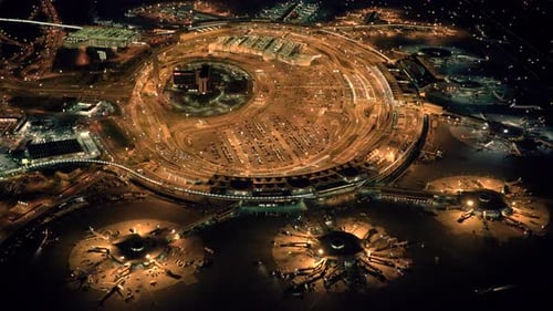 Aviation Industry Air Travel Business Scene of Airplanes Landing at Airport