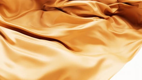 Elegant Golden Silk Fabric Flowing Abstract Background